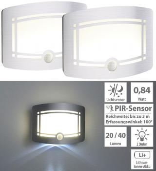 Preview: 2 appliques LED sans fil à éclairage automatique WL-300 - Avec batterie