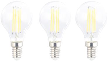 Preview: 3er-Set LED-Filament-Lampen G45 - warmweisses 360° Licht für Wohnzimmer Schlafzimmer Kinderzimmer - E14-Fassung 4W 470lm 2700K dimmbar A++