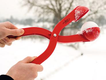 Preview: set of 2 professional snowball tongs for snowballs with Ø 7 cm, red