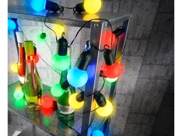 Preview: Lot de 2 guirlandes lumineuses LED avec 20 lumières chacune, 4 couleurs, 1,2 W, IP44