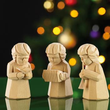 Preview: Schnitzfiguren-Trio aus Holz 