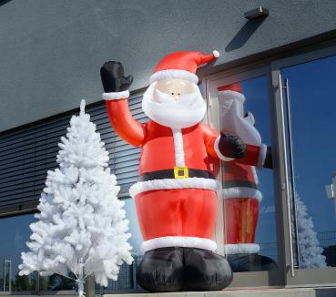 Preview: Winkender Leucht-Weihnachtsmann aufblasbar - 270 cm hoch - Beleuchtete Weihnachtsfigur - Spritzwassergeschützt (IP44) - Integrierter Lüfter