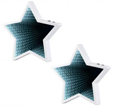 Preview: 2er Pack Sternförmiger Unendlichkeitsspiegel, 60 weisse LEds Preview: 2er Pack Sternförmiger Unendlichkeitsspiegel, 60 weiße LEDs,