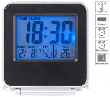 Preview: 2er-Set Kompakte digital Reisewecker, Thermometer, Kalender Preview: 2er-Set Kompakte digital Reisewecker, Thermometer, Kalender