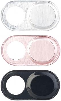 Preview: 3er-Set Webcam-Aluminium-Abdeckungen für Laptops & Co., selbstklebend