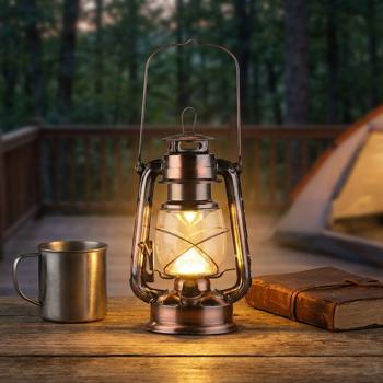 Preview: Ultra helle LED-Sturmlampe, Batterie, 200lm, 3W, warmweiss,bronze