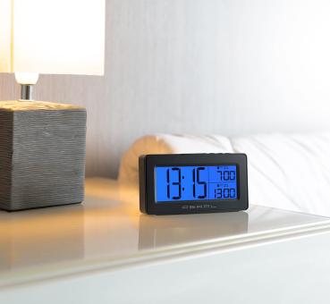Preview: Digitaler Reise-Wecker mit 2 Weckzeiten, grosses, beleuchtetes Display Preview: Digitaler Reise-Wecker mit 2 Weckzeiten, grosses, beleuchtetes Display