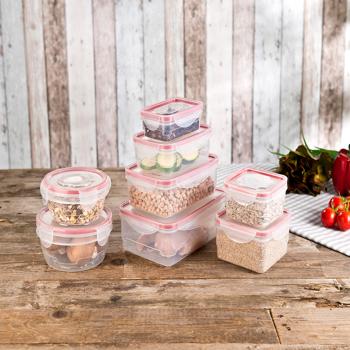 Preview: 2er-Set 8 Frischhaltedosen-Set mit Clip-Deckel, BPA-frei