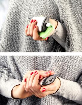 Preview: 2er-Set 2in1-Powerbanks mit Handwärmer - 5.200 mAh Akku für Smartphones & Tablets - 2 Temperaturstufen (45-60°C) - Kompaktes Alu-Design - 96x60x24 mm