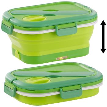 Preview: 2er-Set Thermo-Lunchbox, faltbar, elektrisch, mit Besteck, 0,8 l