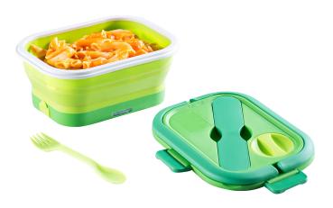 Preview: 2er-Set Thermo-Lunchbox, faltbar, elektrisch, mit Besteck, 0,8 l
