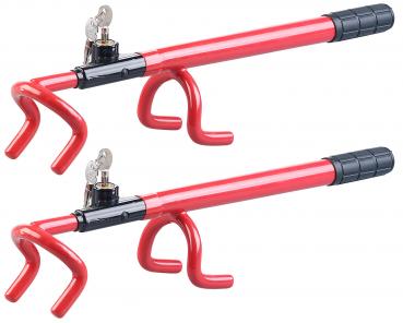 Preview: 2er-Set Universal-Lenkradkrallen zur Diebstahlsicherung – inkl. Schloss