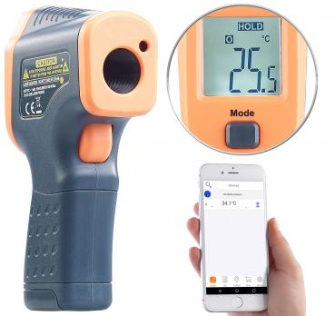 Preview: Professional infrared thermometer with laser, -50 to +600 °C, LCD, Bluetooth