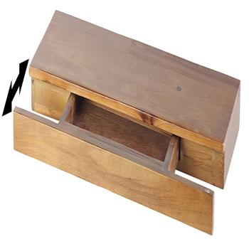 Preview: Étagère Murale Carlo Milano - Tiroir Secret Discret - Bois de Cèdre - Console, Table de Nuit - 50x5x18 cm - Charge 10 kg - Noyer