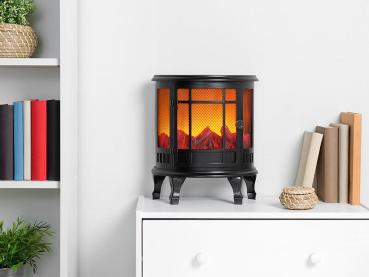 Decorative electric fireplace with flame effect, battery operation