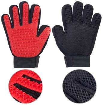 Preview: 2in1-Fellpflege-Set für Hunde & Katzen - Bürste & Massagehandschuh - Entfernt lose Haare - Für glänzendes Fell & alle Fellarten