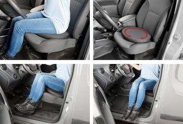 Preview: 2er-Set Schaumstoff-Sitzkissen mit kühlender Gel-Schicht, 360° drehbar