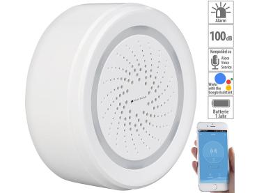 Preview: WLAN-Alarm-Sirene mit App, für Alexa, Siri & Google Assistant
