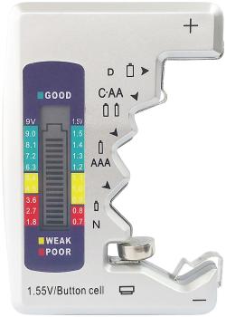 Preview: Tester multi-batteria compatto con display LCD per le batterie più comuni