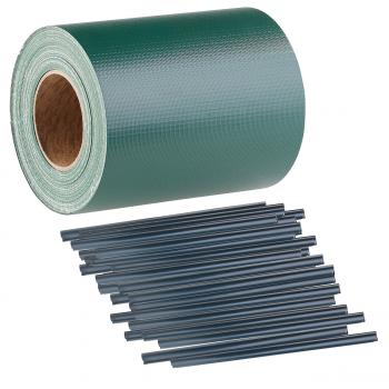 Preview: Sichtschutz-Folie für Stabmattenzäune, 28 Klemmstreifen, 35m x 19 cm