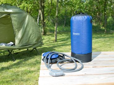 Preview: Tragbare Druck-Campingdusche mit Fusspumpe, 11 Liter