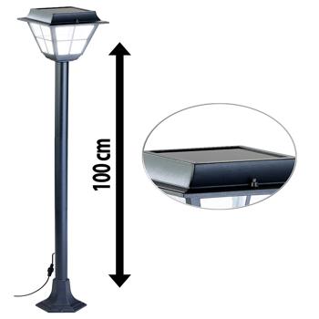 Preview: Hybrid Solar-LED-Wegeleuchte SWL-30 - Automatisches Licht - optionaler Netzbetrieb, Ni-Mh-Akkus, 85 Lumen warmweiss - Rostfreies Aluminium, 100x19x19 cm
