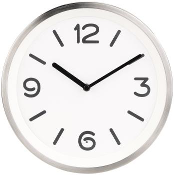 Quarzwanduhr Mit Beleuchtetem Zifferblatt – Edelstahl-Rahmen, Ø 25,3 Cm, Lichtsensor, Batteriebetrieben