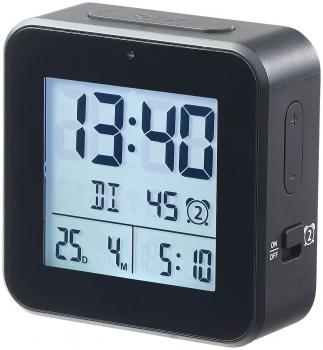 Preview: Funkwecker mit 2 Weckzeiten, Hygro-/Thermometer & Lichtsensor, schwarz Preview: Funkwecker mit 2 Weckzeiten, Hygro-/Thermometer & Lichtsensor, schwarz