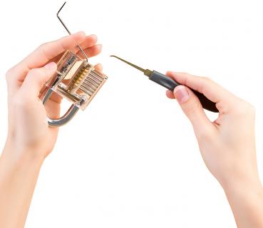 Preview: Set professionale per il lockpicking con borsa per grimaldelli da 30 pezzi e serratura di prova