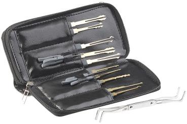 Preview: Set professionale per il lockpicking con borsa per grimaldelli da 30 pezzi e serratura di prova