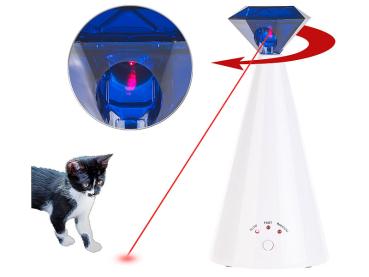 Preview: Automatische Laser-Katzenangel - Fördert Jagd-Instinkt mit rotem Laser-Pointer - 3 Einstellungen, automatische Abschaltung, batteriebetrieben, 98x210mm