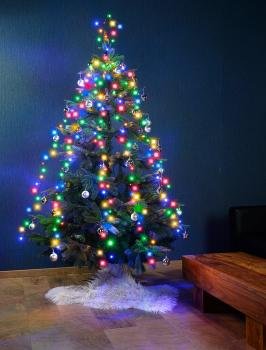 Preview: Christbaum-Überwurf-Lichterkette - 240 RGBW-LEDs, App-Steuerung, Akustik-Sensor & IP44 - Für Innen & Aussen, warmweisses & mehrfarbiges Licht