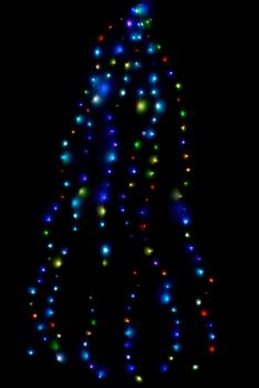 Preview: Christbaum Überwurf Lichterkette-Set - 180 bunte RGB-LEDs - 6x 3m Girlanden - Einfache Befestigung an Baumspitze - Farbwechsel Effekte