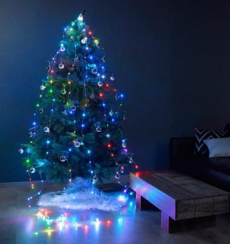 Preview: Catena luminosa dell’albero di Natale, 240 LED colorati, 6 ghirlande, ognuna di 4 m