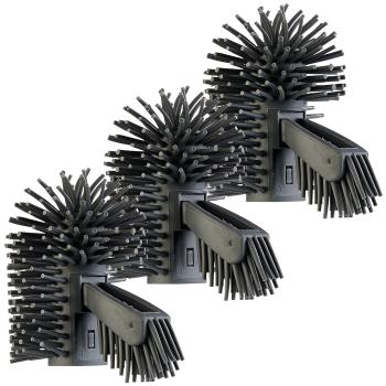 Preview: 3er-Set Silikon-Bürstenköpfe WG-90 – Hygienischer Ersatz für gründliche WC-Reinigung bis unter den Rand – Spritzschutz, 9x7 cm, Grau, 285 g