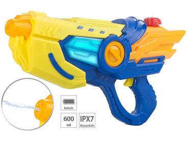Preview: Battery-operated water pistol with LED light effect, 600 ml capacity