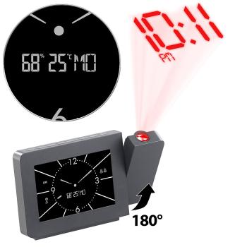 Preview: Projektions-Funkwecker, Analog-Look, Thermo-/Hygrometer, 2 Weckzeiten Preview: Projektions-Funkwecker, Analog-Look, Thermo-/Hygrometer, 2 Weckzeiten