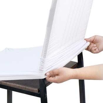 Preview: Stuhlbezüge, 6er-Spar-Set, elegant u. hochwertig, weiss, Stretch mit Lehnenbezug, OEKO-TEX Standard 100, waschbar bis 40°C, Schutz vor Abnutzung