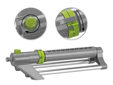 Preview: set of 2 oscillating square sprinklers with dirt screen, up to 300m², 4 bar