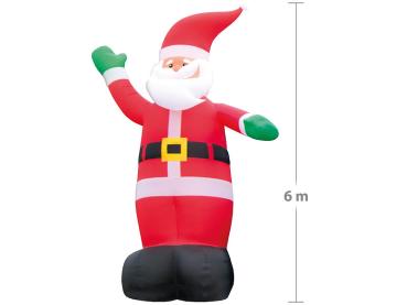 Preview: XXL Selbstaufblasender Weihnachtsmann - 6m Dekoration für Innen & Aussen mit geräuscharmem Gebläse - IP44 staubdicht & spritzwassergeschützt