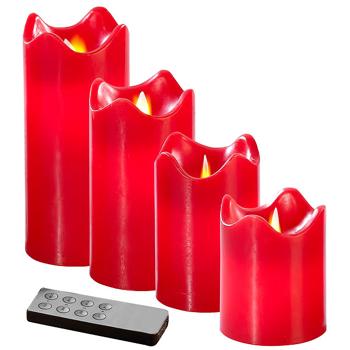 Preview: Couronne de l‘Avent décorée - 4 bougies LED cire véritable flamme mobile - Sûre, sans feu ni chaleur - Ø30cm - Piles AA/CR2025