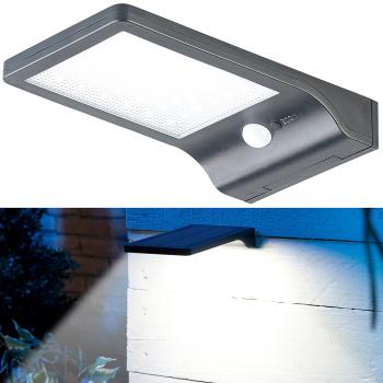 Preview: Solar-LED-Wandleuchte mit PIR-Sensor & Nachtlicht, IP44, 350 Lumen