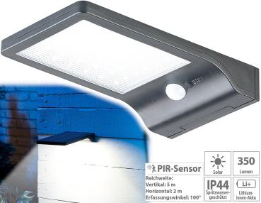 Preview: Solar-LED-Wandleuchte mit PIR-Sensor & Nachtlicht, IP44, 350 Lumen