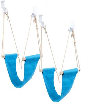 Preview: set of 2 foot hammocks with real wood rods, to hang, 60 cm