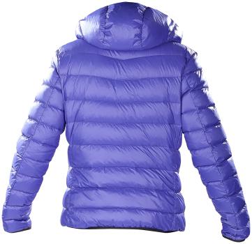 Preview: Doudoune ultralégère Pearl Outdoor duvet/plumes - unisexe, protection vent/froid, capuche amovible, col montant - Bleu Taille S - Nylon 100g