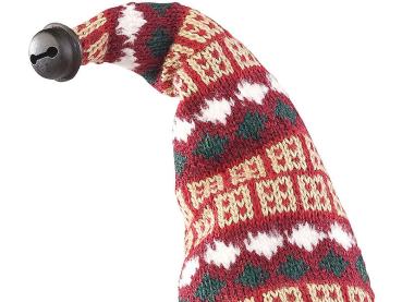 Preview: Weihnachtsmann-Türstopper - sicherer Stand mit 1,1 kg Sandfüllung, Welcome-Schriftzug & Glöckchen - Ø 14x48cm - Schutz & Deko-Highlight für festliche Freude