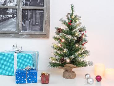 Preview: 2er-Set Deko-Weihnachtsbäume 60cm - Stimmungsvolle Winter-Dekoration mit 30 warmweissen LEDs - Mit Zapfen, Eibenbeeren & Schnee-Look - Batteriebetrieben Preview: 2er-Set Deko-Weihnachtsbäume 60cm - Stimmungsvolle Winter-Dekoration mit 30 warmweissen LEDs - Mit Zapfen, Eibenbeeren & Schnee-Look - Batteriebetrieben