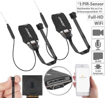 Preview: 2er-Set WLAN-Full-HD-Micro-Einbau-Kameras mit App