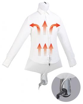 Preview: 2in1-Reise-Bügelpuppe - Haartrockner-Aufhängung trocknet & glättet Hemden u.v.m. - Für XS bis XXL - Polyamid 173x108cm 150g - Platzsparend faltbar