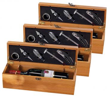 Preview: 3x Sommelier da 5 pezzi incastonati in una nobile confezione regalo per 1 bottiglia di vino Preview: 3x Sommelier da 5 pezzi incastonati in una nobile confezione regalo per 1 bottiglia di vino